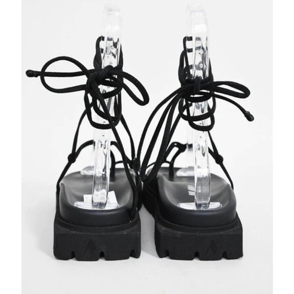 The Attico Black Strappy Platform Sandals Size 37 - Picture 3 of 11